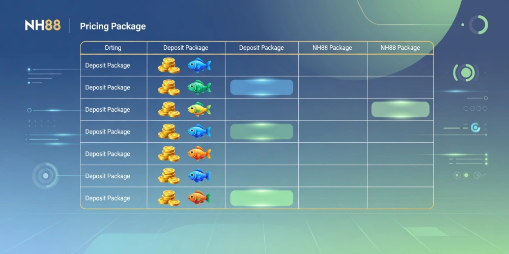 Bảng giá nạp tiền chi tiết cho bắn cá online NH88 với các gói ưu đãi hấp dẫn năm 2025