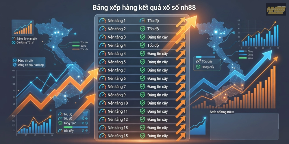 Bảng xếp hạng top kết quả xổ số nh88 uy tín với biểu đồ thống kê chi tiết năm 2025