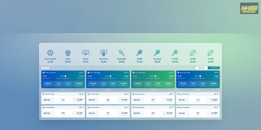 Minh họa giao diện cá cược thể thao nh88 với các trận đấu hấp dẫn