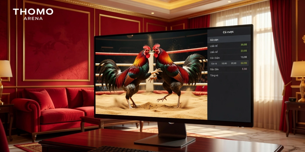 Minh họa giao diện xem đá gà trực tiếp trên nền tảng casino NH88 với chất lượng HD sắc nét