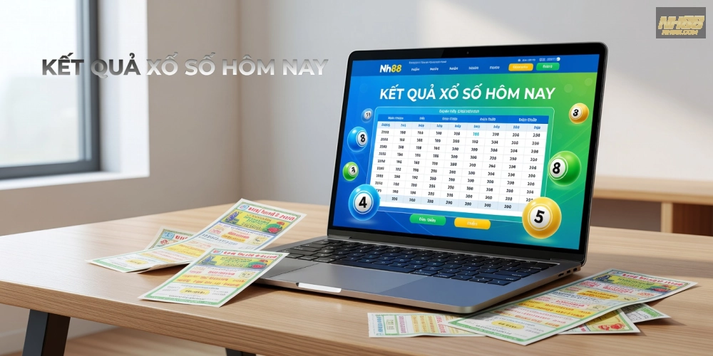 Hình minh họa khái niệm xổ số trực tuyến nh88 với kết quả hiển thị rõ ràng