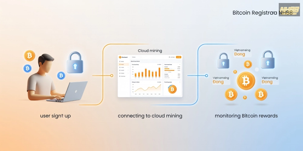 Hình hướng dẫn từng bước đăng ký và sử dụng dịch vụ đào Bitcoin trên NH88 từ A đến Z