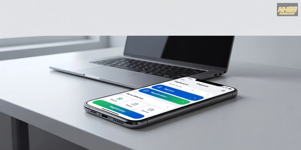 Minh họa giao diện chính của nh88 với các bước sử dụng đơn giản cho người mới