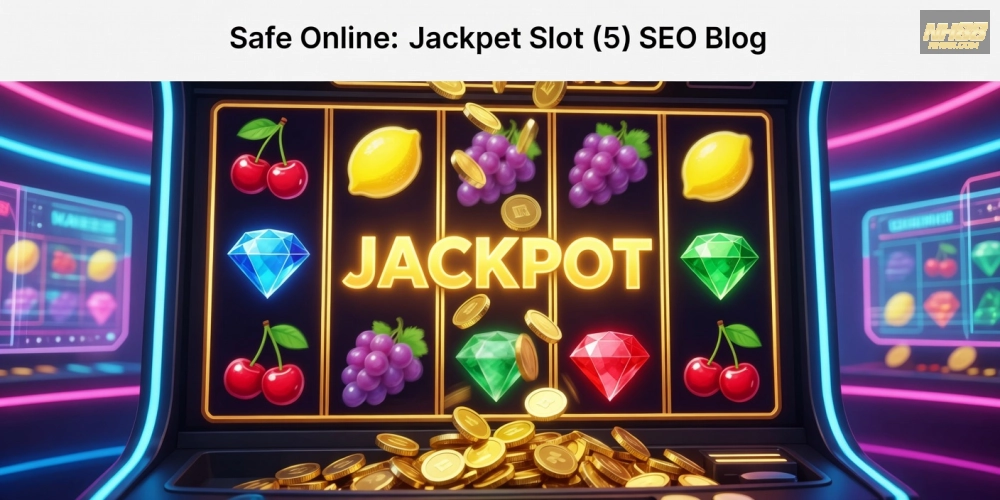 Minh họa khái niệm quay nổ hũ nh88 với hình ảnh slot machine hiện đại và jackpot sáng rực